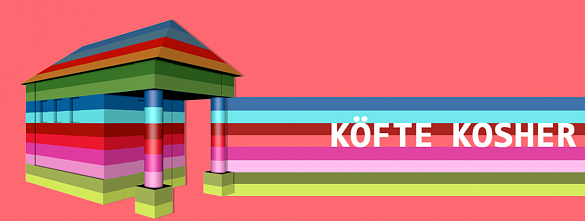 Buntes Logo mit dem Text "Köfte Kosher"